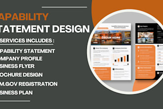 design a professional government capability statement, business plan