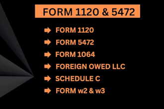 prepare USA tax return form 1120 , 5472 and boi fbar reports