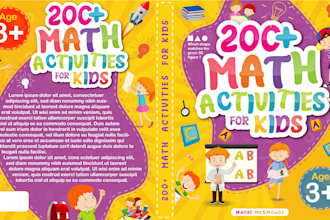 create kids activity book cover design for amazon KDP