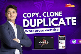 copy clone website or duplicate wordpress website