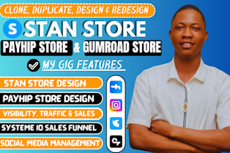 do stan store marketing, stan store design, payhip, gumroad, prestashop, ecwid
