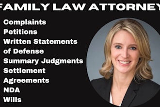 write legal documents, lawsuits, wills, family settlements, and affidavits