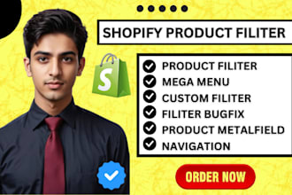 setting up shopify filters, metafields, collections, navigation, matrixify