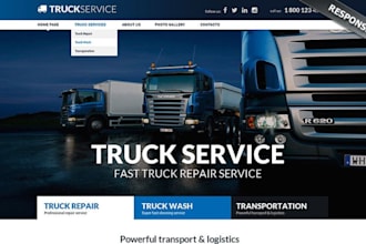 build responsive truck website trucking dispatch logistics transport website