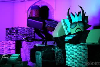 develop a roblox game, roblox thumbnail, roblox vfx, gfx and icon