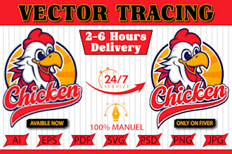 vectorize, trace, or redraw your logo or image in ai, eps, PDF, svg