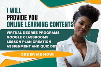 provide online learning contents for virtual degree programs, google classrooms