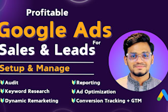 setup, audit google ads campaign PPC search campaign and dynamic remarketing ads