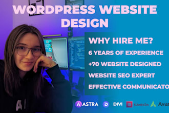 design, clone or redesign wordpress website with wpbakery, divi, astra or avada