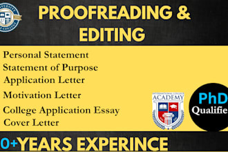 proofread and edit personal statement college admission essay application letter