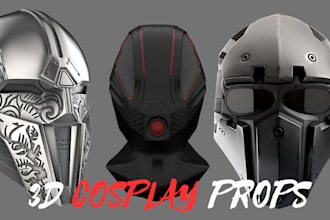 design custom 3d helmet model 3d mask model cosplay game props for 3d printing