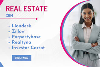 setup liondesk, zillow, propertybase, ylopo, realtyna, investor carrot website