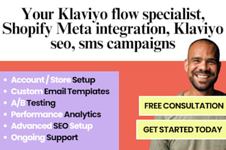 be klaviyo flow specialist, shopify meta integration, klaviyo seo, sms campaigns