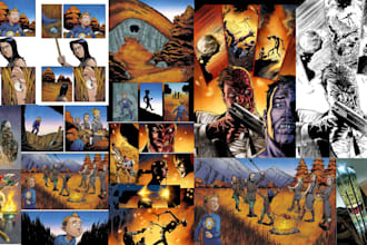 draw 1980s retro vintage comic book comic page comic illustration book cover art