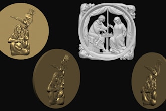 sculpt printable 3d coin model, bas relief, medallion, wood cnc, pendants, medal