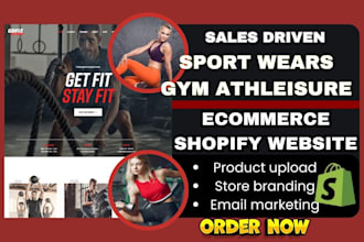 design or redesign your sportswear shopify store professionally sport wear store