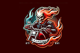 unique design for ghost rider  mascot logo with created