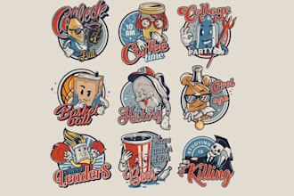 create vintage, mascot, logo, illustration for business