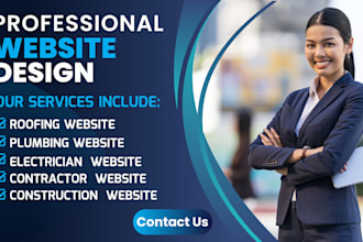 design a professional roofing plumbing electrician and construction wix website