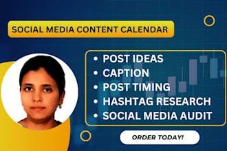 create social media content calendar for instagram and linkedin