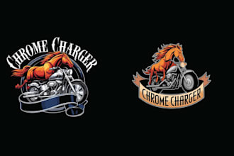 make creative biker horse logo