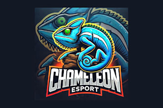 do amazing chameleon esport mascot logo delivered  express