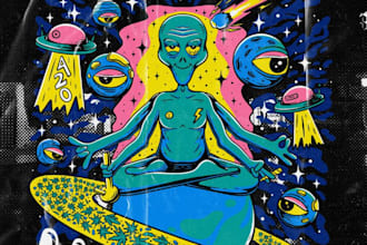 draw a custom dark surrealism for apparel