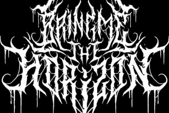 draw awesome logo death metal, black metal font