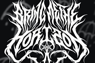 draw a detailed, brutal metal band logo