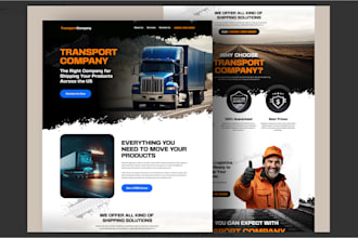 design logistics website, trucking transportation, cargo website dispatch websit