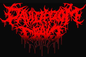 draw brutal death or black metal logo