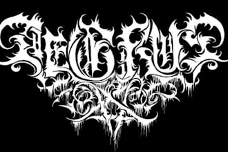 create death, black metal, grindcore, hardcore band logo
