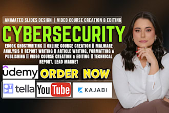 do cybersecurity video course, animated slides design, malware analysis