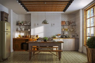 design 3dmodern loft kitchen, furniture cabinet, sink, wall design,3d floor plan