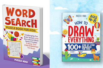 create kids book cover design, coloring book cover, kdp cover