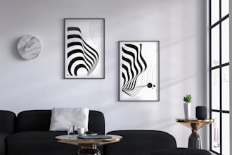 create unique abstract geometric artwork