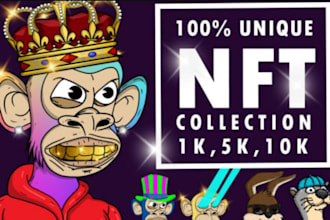 create unique doodle nft art collection up to 10k