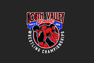create high school wrestling tournament logo design