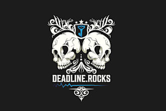 create hipster deadline rocks logo design
