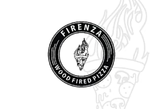 make awesome firenza wood fired pizza logo