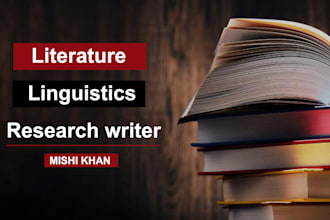 write linguistic and literature articles and research writer