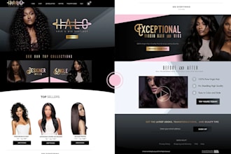 design hair extension website, beauty website, hair shopify store