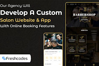 develop a custom salon app and salon website with online booking features
