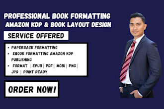 do book ebook paperback formatting for amazon kdp and book layout design