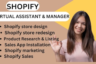 shopify virtual assistant shopify manager store manager  shopify marketing