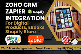 setup zoho crm zapier automation for digital product shopify website woocommerce