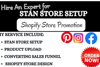 setup stan store promotion shopify store promotion and sales funnel