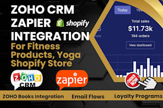 setup zoho crm zapier automation for fitness product shopify website woocommerce