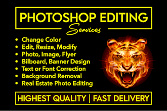 edit, resize, change color of real estate photo, logo, billboard, banner, flyer