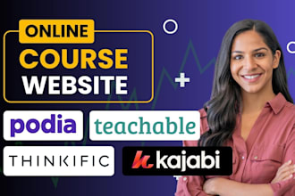 create sales page, online course website, thinkific, kajabi, podia, lms website